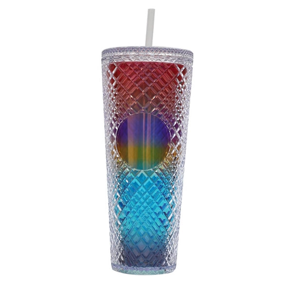 24oz Iridescent Studded Double Wall Tumbler Iced Coffee Cup