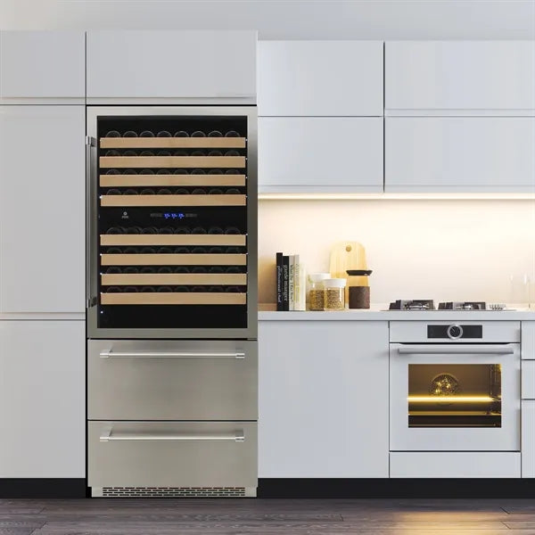 Vinotemp - 135 Bottle Triple-Zone Wine Cooler - Stainless