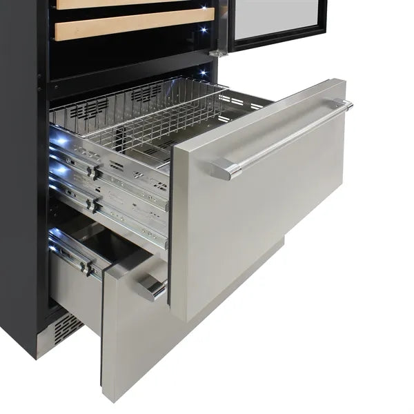 Vinotemp - 135 Bottle Triple-Zone Wine Cooler - Stainless