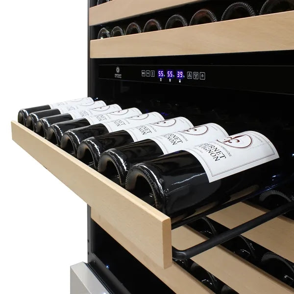 Vinotemp - 135 Bottle Triple-Zone Wine Cooler - Stainless