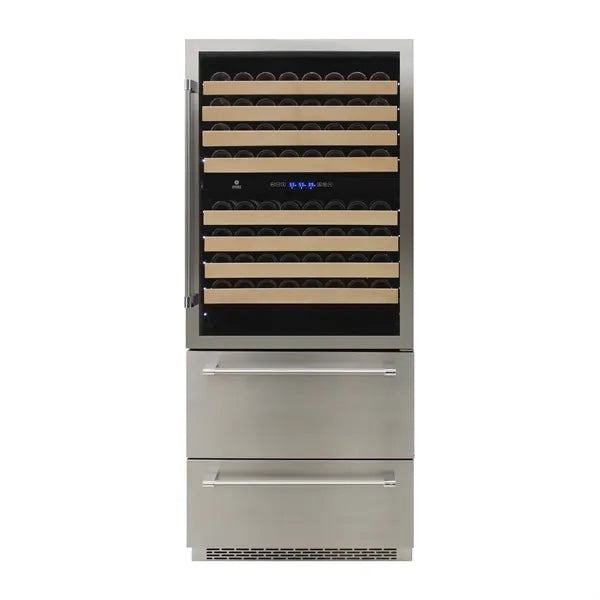 Vinotemp - 135 Bottle Triple-Zone Wine Cooler - Stainless