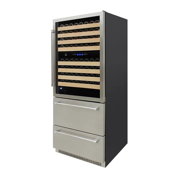Vinotemp - 135 Bottle Triple-Zone Wine Cooler - Stainless