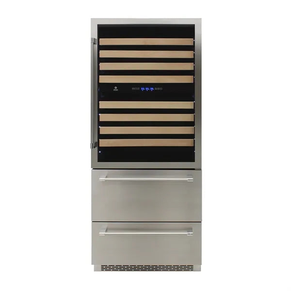 Vinotemp - 135 Bottle Triple-Zone Wine Cooler - Stainless