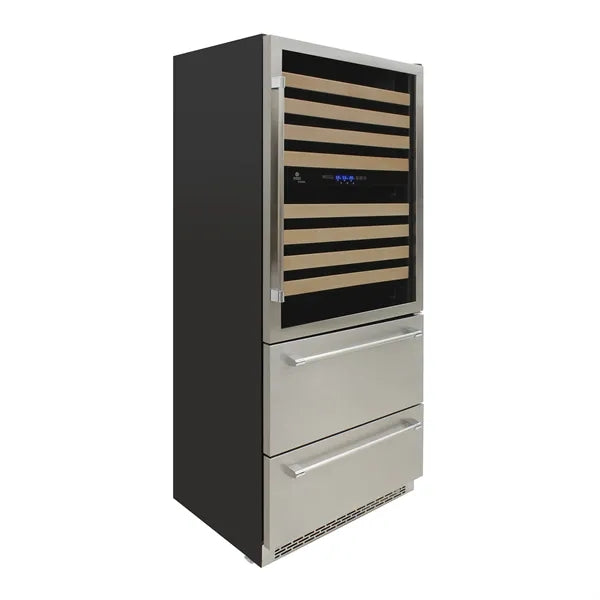 Vinotemp - 135 Bottle Triple-Zone Wine Cooler - Stainless