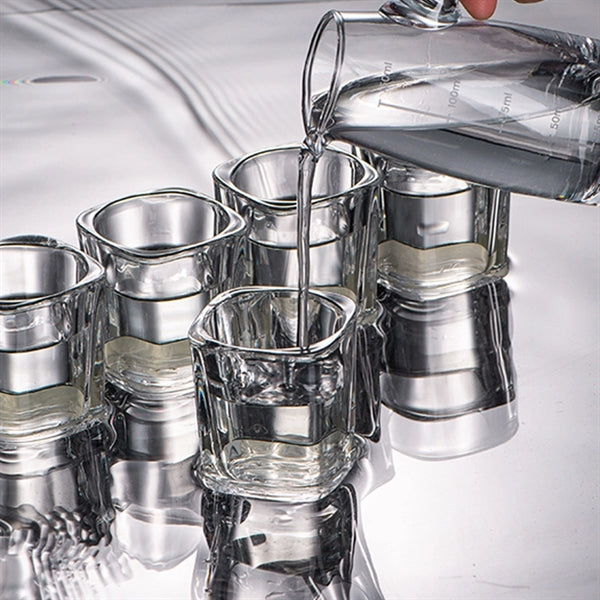 Square 2 Oz Tequila Vodka Whiskey Liquor Cup Shot Glass