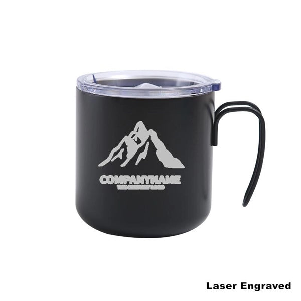 12 oz Stainless Steel Double Wall Coffee Cup With Handle