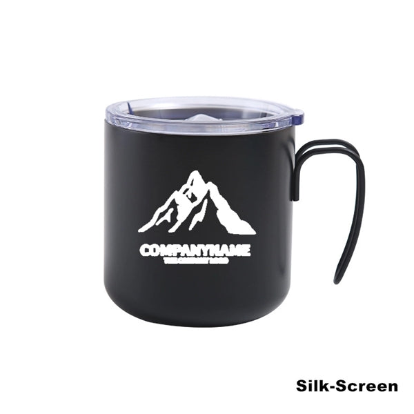 12 oz Stainless Steel Double Wall Coffee Cup With Handle