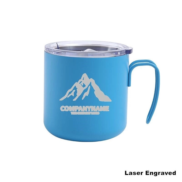 12 oz Stainless Steel Double Wall Coffee Cup With Handle