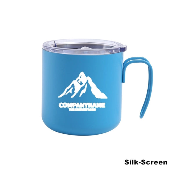 12 oz Stainless Steel Double Wall Coffee Cup With Handle