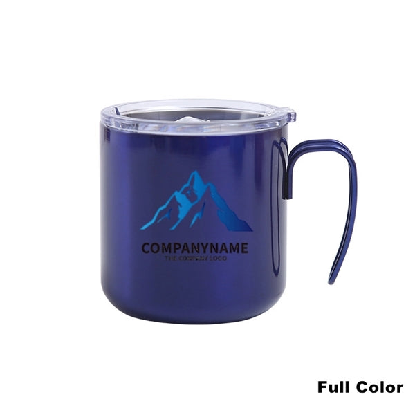 12 oz Stainless Steel Double Wall Coffee Cup With Handle