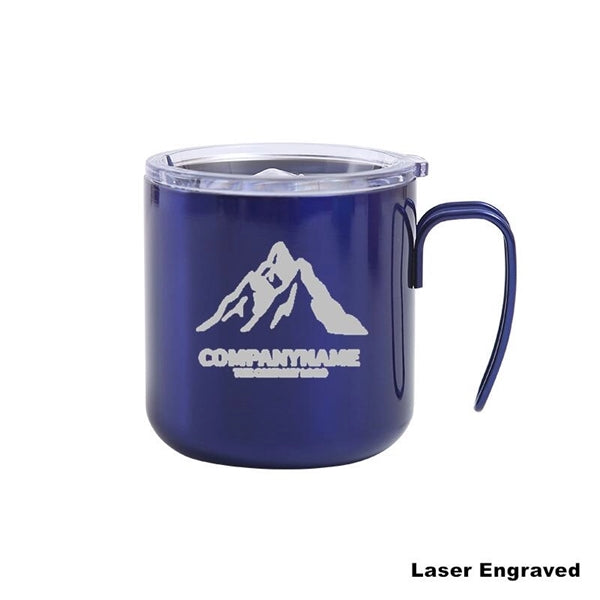 12 oz Stainless Steel Double Wall Coffee Cup With Handle