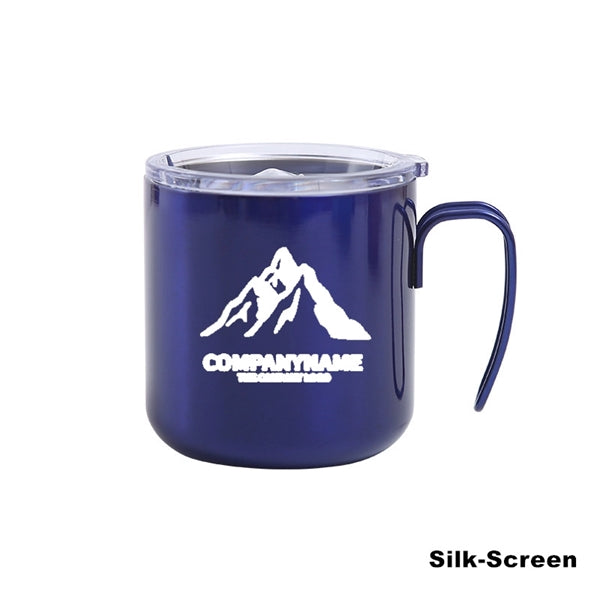 12 oz Stainless Steel Double Wall Coffee Cup With Handle