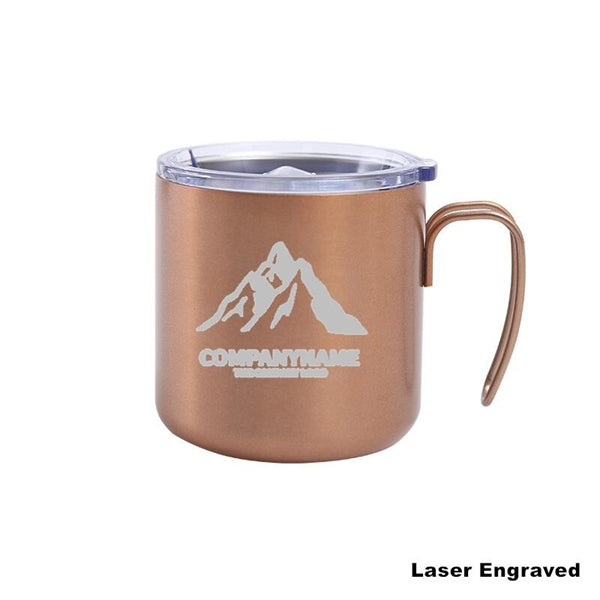 12 oz Stainless Steel Double Wall Coffee Cup With Handle