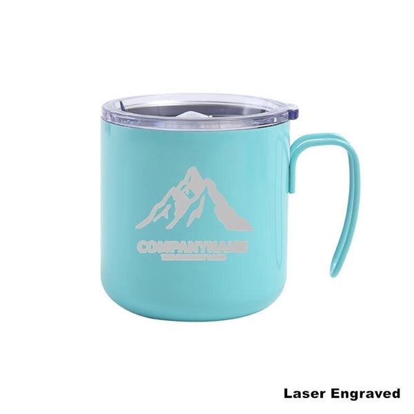 12 oz Stainless Steel Double Wall Coffee Cup With Handle
