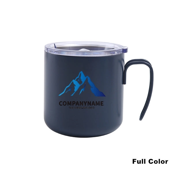 12 oz Stainless Steel Double Wall Coffee Cup With Handle