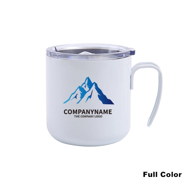 12 oz Stainless Steel Double Wall Coffee Cup With Handle