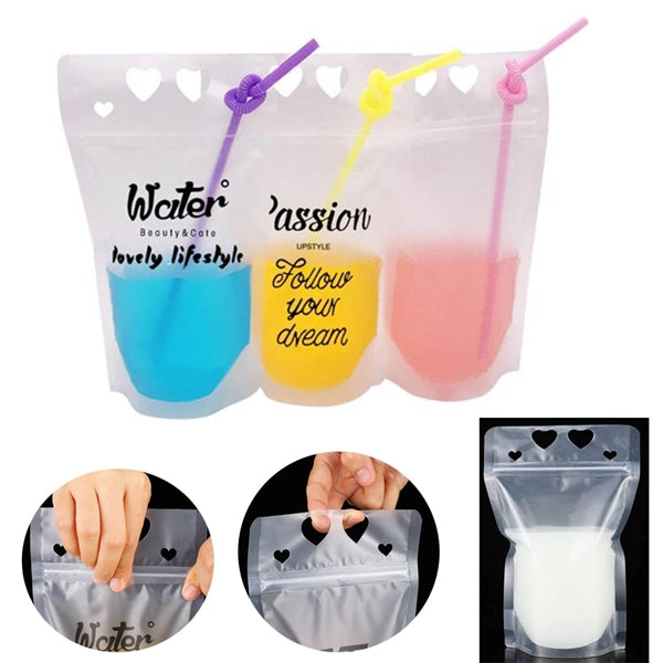 17 Oz Clear Self-sealed Food Drink Pouch Juice Beverage Bag