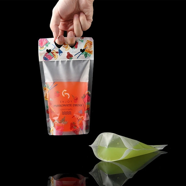 17 Oz Clear Self-sealed Food Drink Pouch Juice Beverage Bag