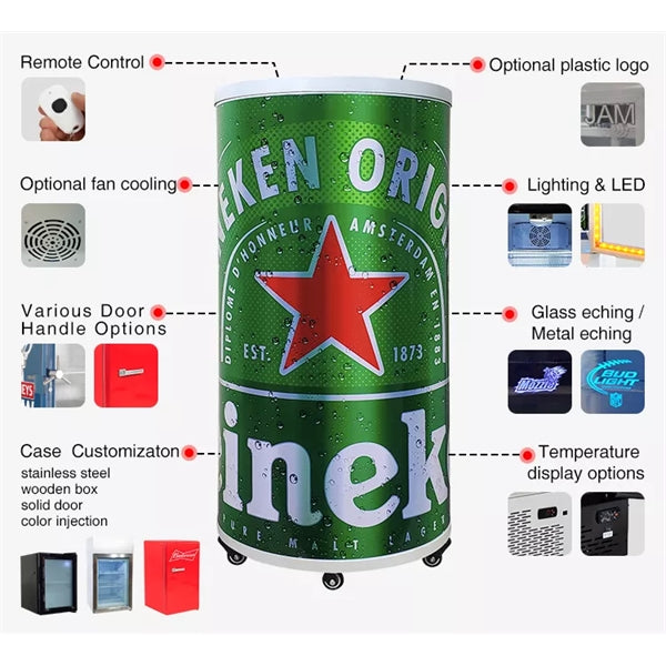 2.3 Cu Ft 65L Round Barrel Electric Beverage Party Cooler