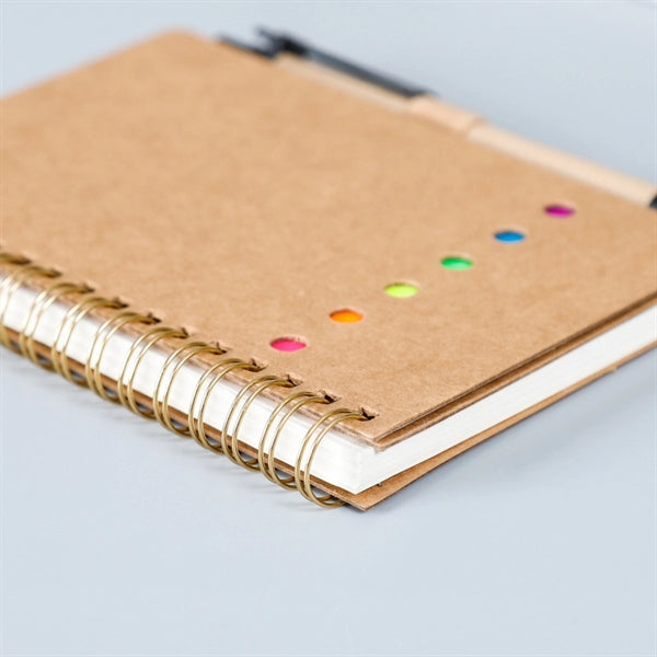 A6 Spiral Hardcover Journal Notebook With Pen Lined Pages