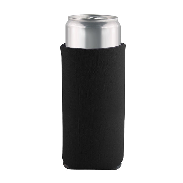 Slim Can Coolie with 3 sided Imprint Pocket Beverage Cooler