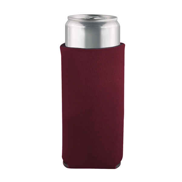 Slim Can Coolie with 3 sided Imprint Pocket Beverage Cooler