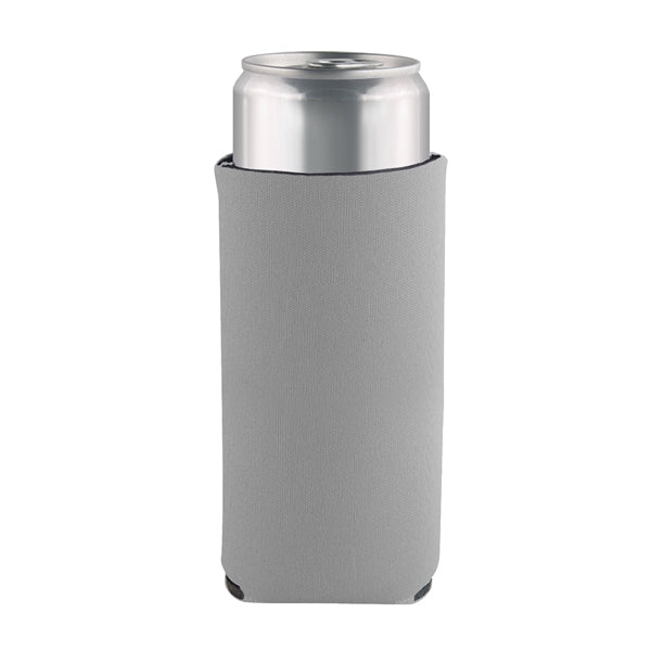 Slim Can Coolie with 3 sided Imprint Pocket Beverage Cooler