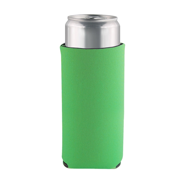 Slim Can Coolie with 3 sided Imprint Pocket Beverage Cooler