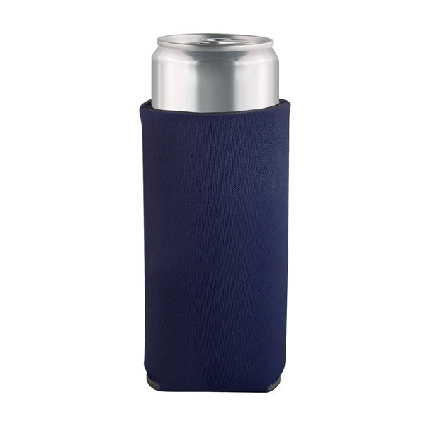 Slim Can Coolie with 3 sided Imprint Pocket Beverage Cooler