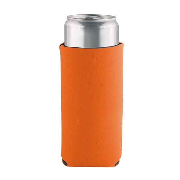 Slim Can Coolie with 3 sided Imprint Pocket Beverage Cooler