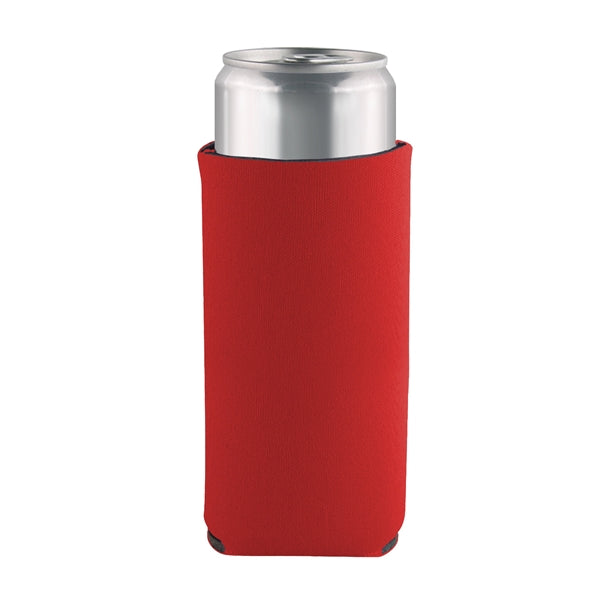 Slim Can Coolie with 3 sided Imprint Pocket Beverage Cooler