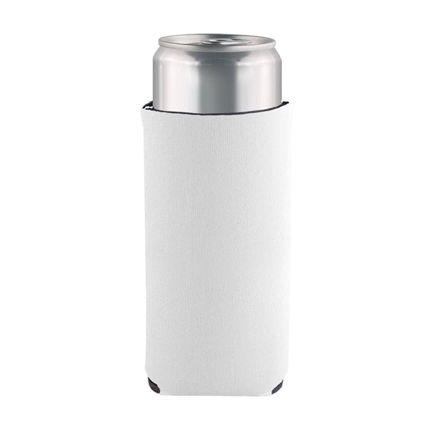 Slim Can Coolie with 3 sided Imprint Pocket Beverage Cooler