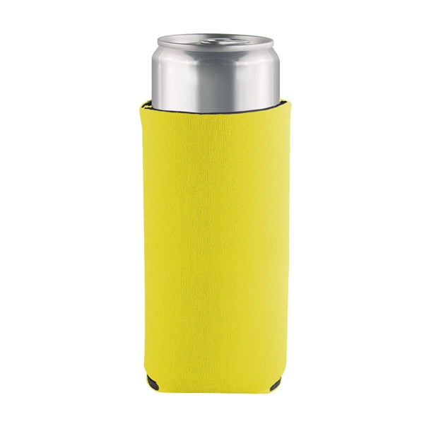 Slim Can Coolie with 3 sided Imprint Pocket Beverage Cooler