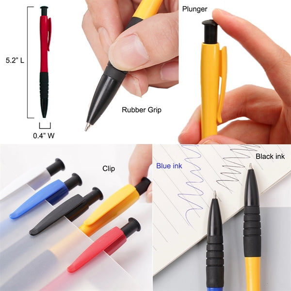 Plastic Ballpoint Pens With Clip and Grip