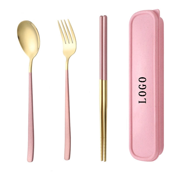Stainless Steel Tableware Set Of 3 Packing with Plastic Box