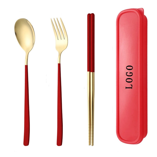 Stainless Steel Tableware Set Of 3 Packing with Plastic Box