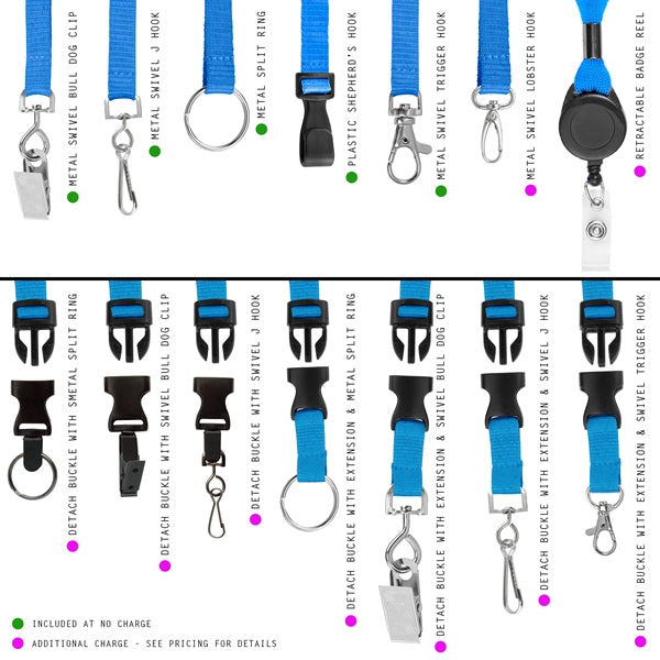 1" Neon Silk Screen Lanyard