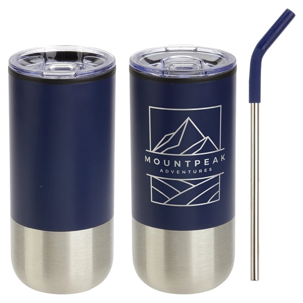 Oxford 16 oz Stainless Steel/Polypropylene Tumbler with Stra