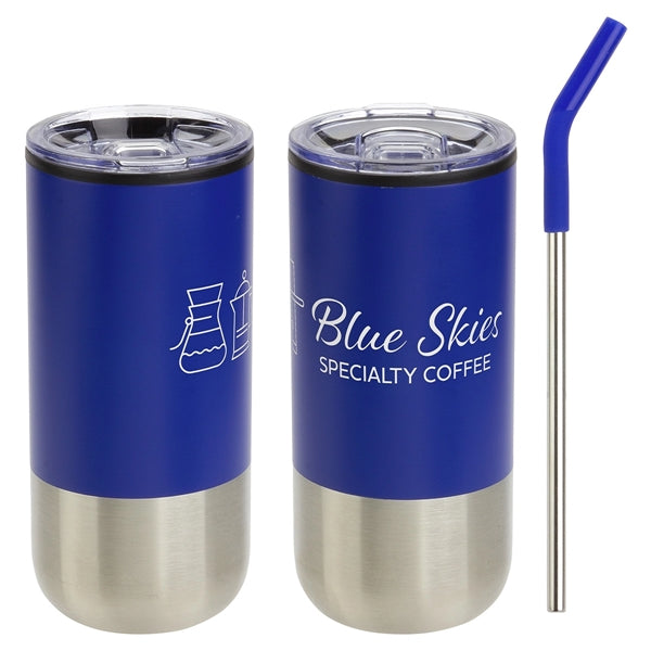 Oxford 16 oz Stainless Steel/Polypropylene Tumbler with Stra