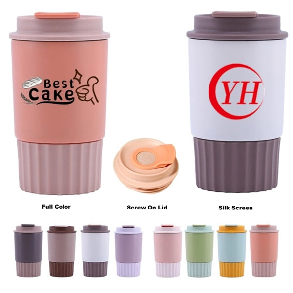 12 oz Silicone Stainless Steel Vacuum Coffee Cups with Lid