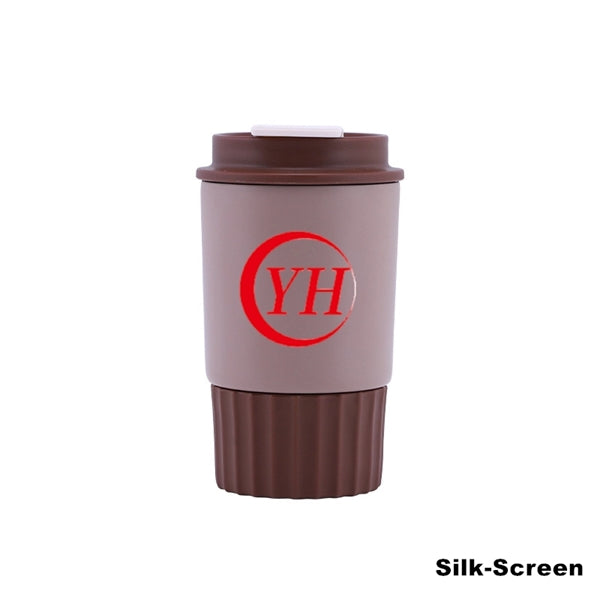 12 oz Silicone Stainless Steel Vacuum Coffee Cups with Lid