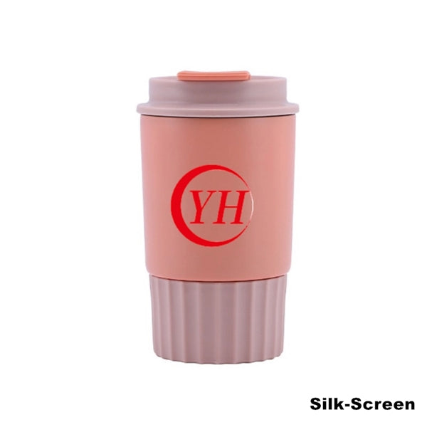 12 oz Silicone Stainless Steel Vacuum Coffee Cups with Lid