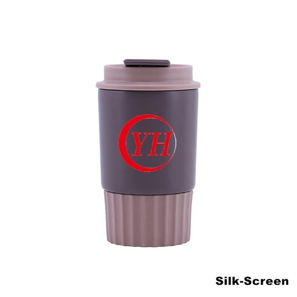 12 oz Silicone Stainless Steel Vacuum Coffee Cups with Lid
