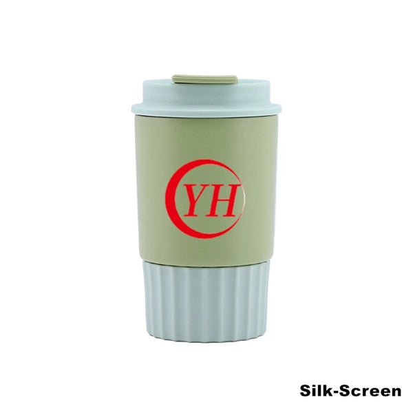 12 oz Silicone Stainless Steel Vacuum Coffee Cups with Lid