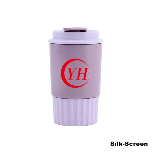 12 oz Silicone Stainless Steel Vacuum Coffee Cups with Lid