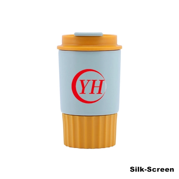 12 oz Silicone Stainless Steel Vacuum Coffee Cups with Lid