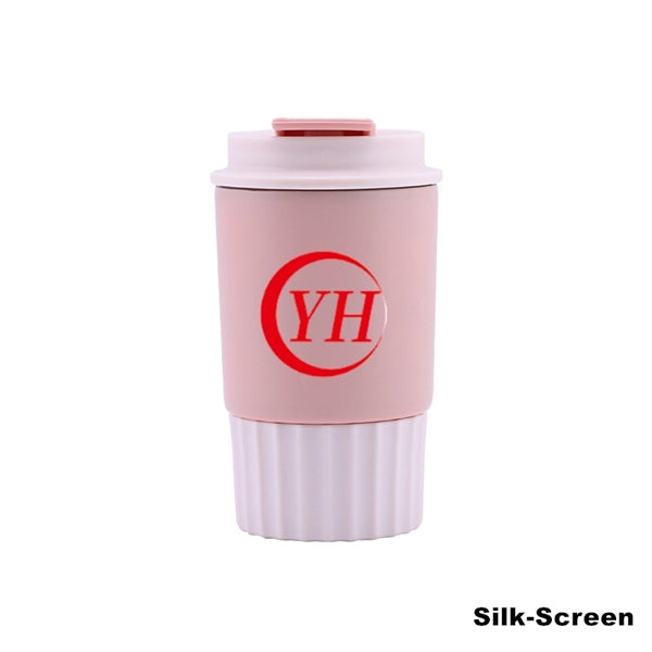 12 oz Silicone Stainless Steel Vacuum Coffee Cups with Lid