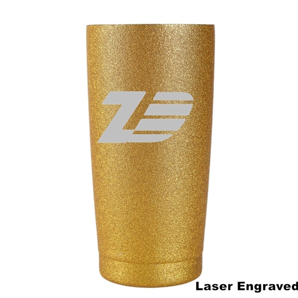 20 oz Glitter Coated Stainless Steel Insulated Wine Tumbler
