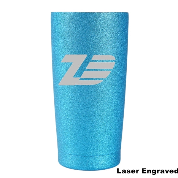 20 oz Glitter Coated Stainless Steel Insulated Wine Tumbler