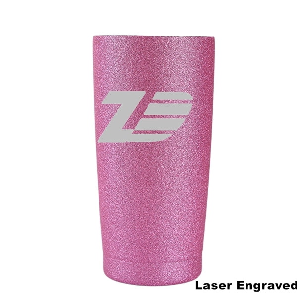20 oz Glitter Coated Stainless Steel Insulated Wine Tumbler
